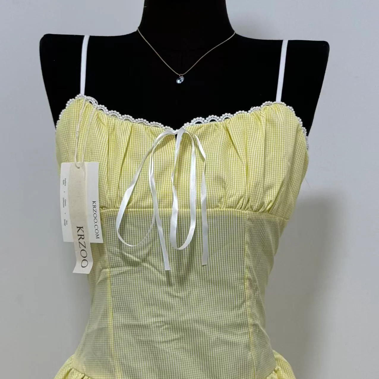 Ruffled Voluminous Polka-Dot Spaghetti-Strap Dress - Image 3