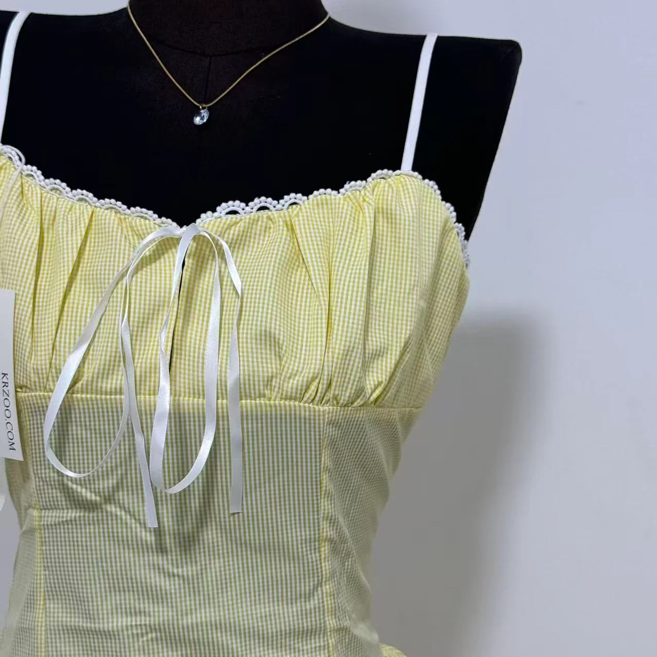 Ruffled Voluminous Polka-Dot Spaghetti-Strap Dress - Image 4