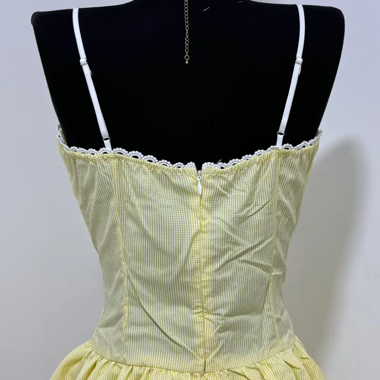 Ruffled Voluminous Polka-Dot Spaghetti-Strap Dress - Image 6