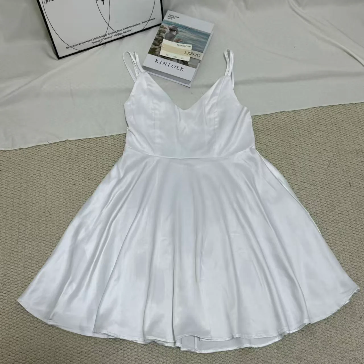 Satin Strappy Backless A-Line Nightgown