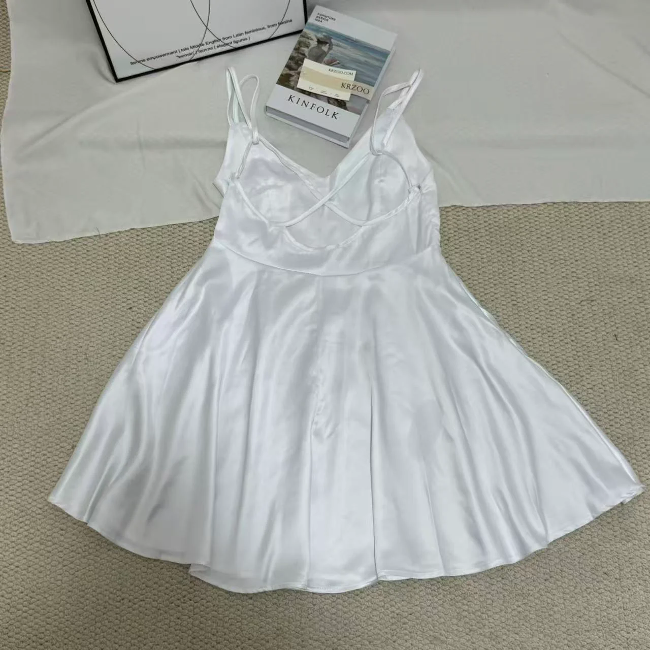 Satin Strappy Backless A-Line Nightgown - Image 2