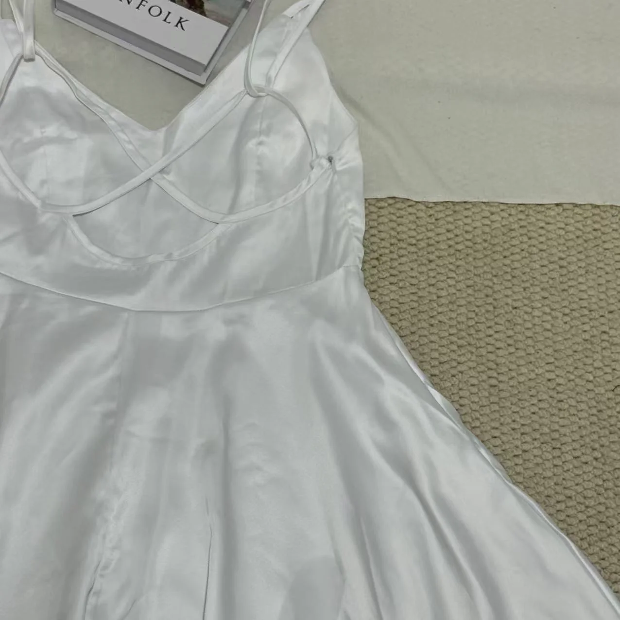 Satin Strappy Backless A-Line Nightgown - Image 3