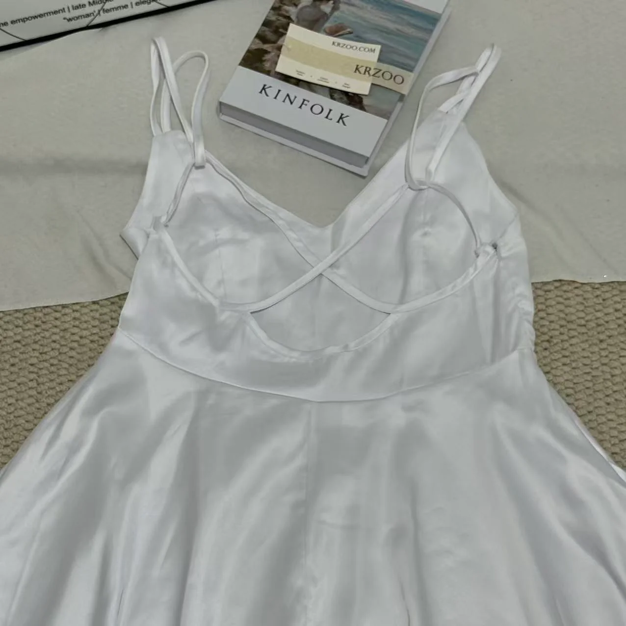 Satin Strappy Backless A-Line Nightgown - Image 4