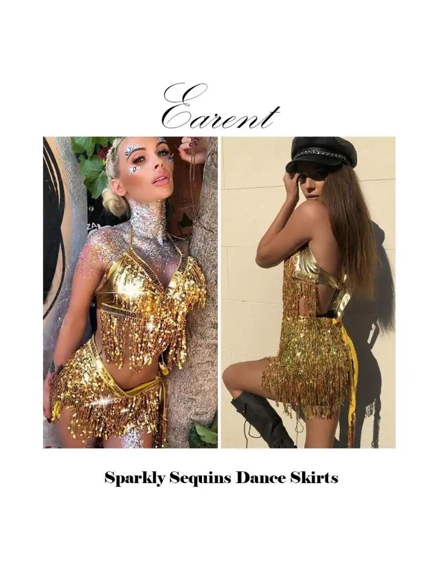 Sequin Tassel Two Piece Sets - Bra Top & Mini Skirt - Image 6