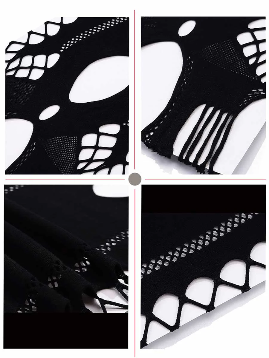 Sheer Black Cutout Mini Dress - Image 6