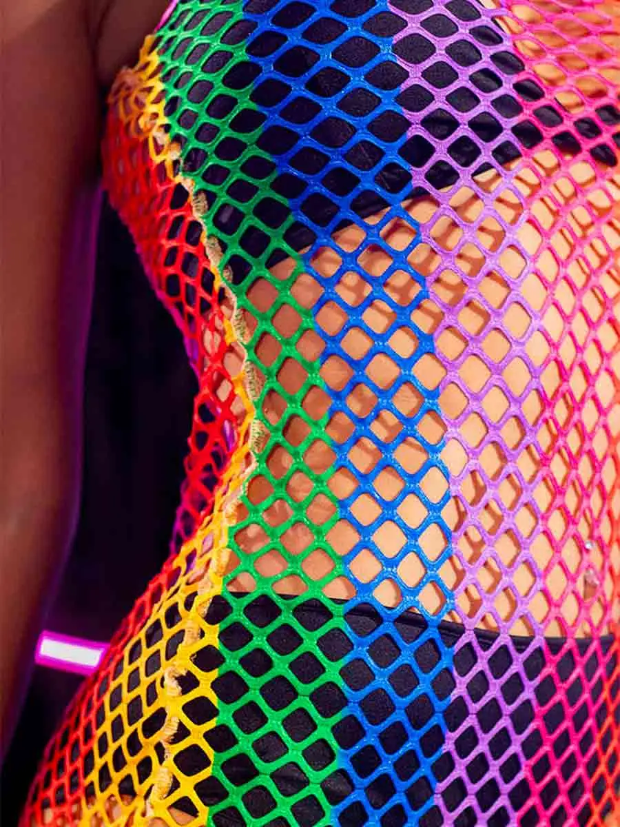 Sheer Hollow Women's Fishing Net Dress - Image 5