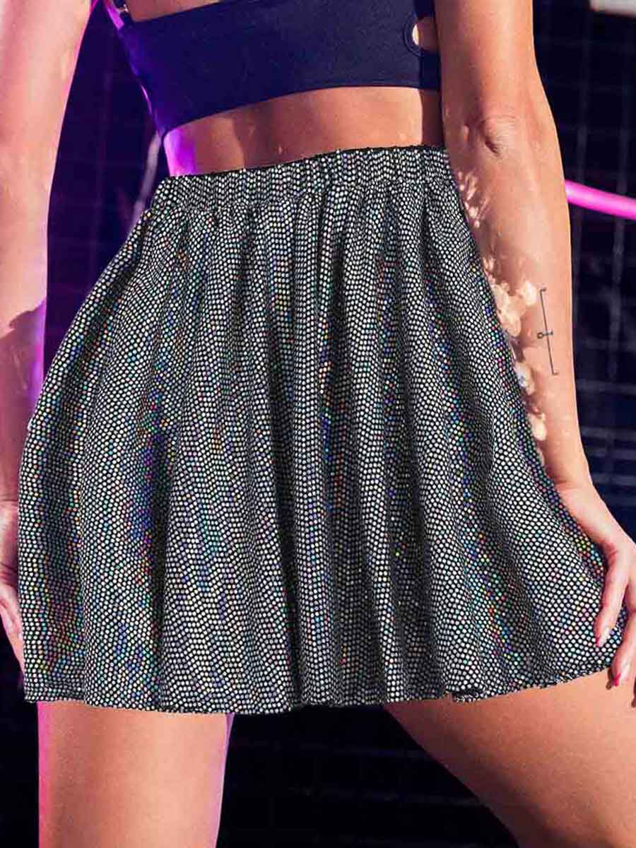 Shiny High-Waist Nightclub Style Dance Skirt - Image 3