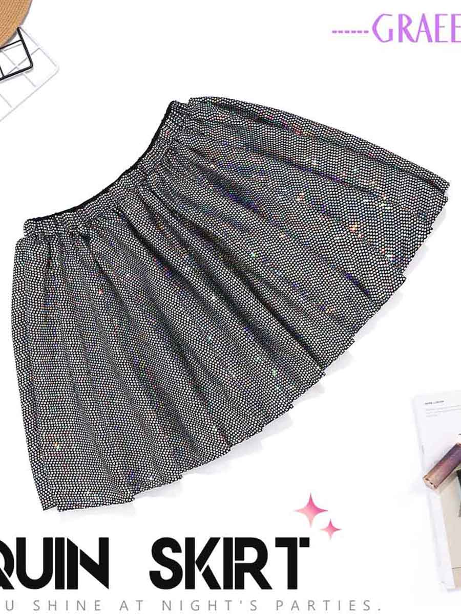 Shiny High-Waist Nightclub Style Dance Skirt - Image 4