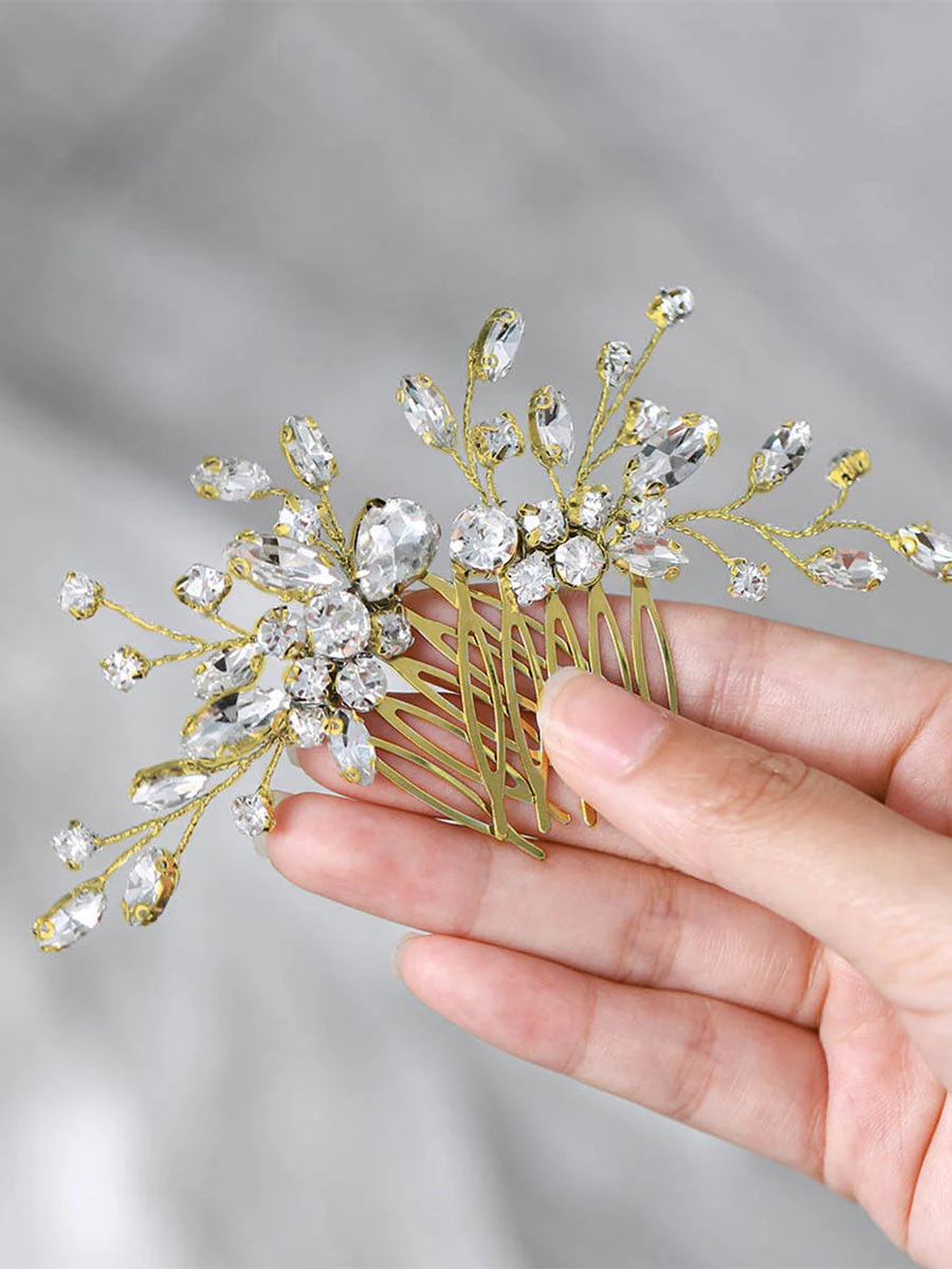 Shiny Wedding Hair Accessories with Rhinestones Decoration - Image 3