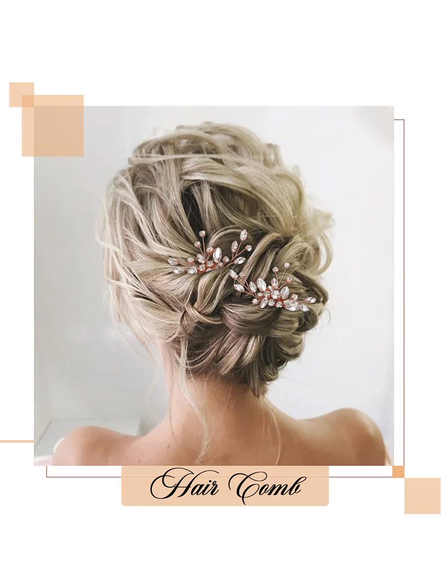 Shiny Wedding Hair Accessories with Rhinestones Decoration - Image 4