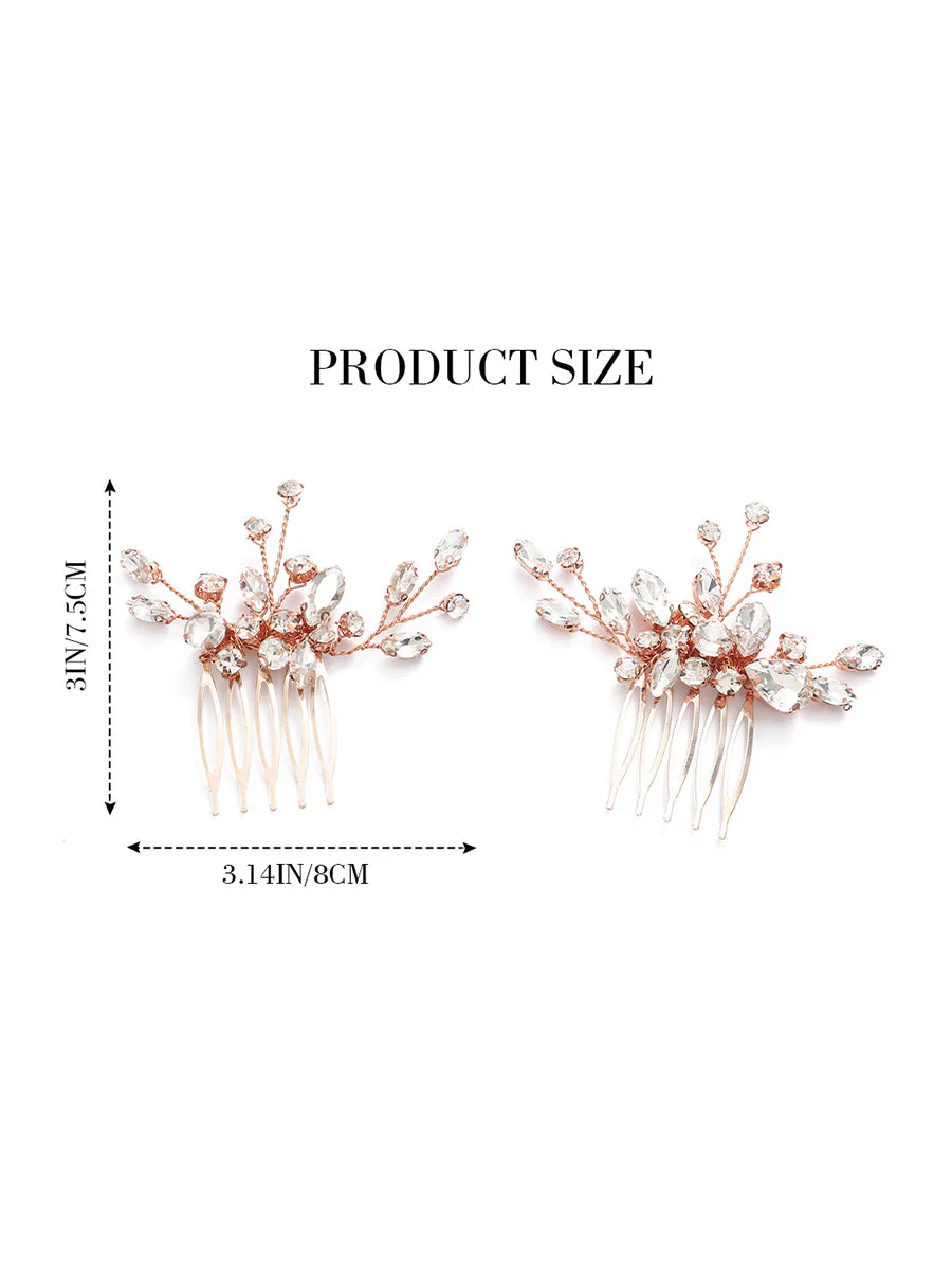 Shiny Wedding Hair Accessories with Rhinestones Decoration - Image 5