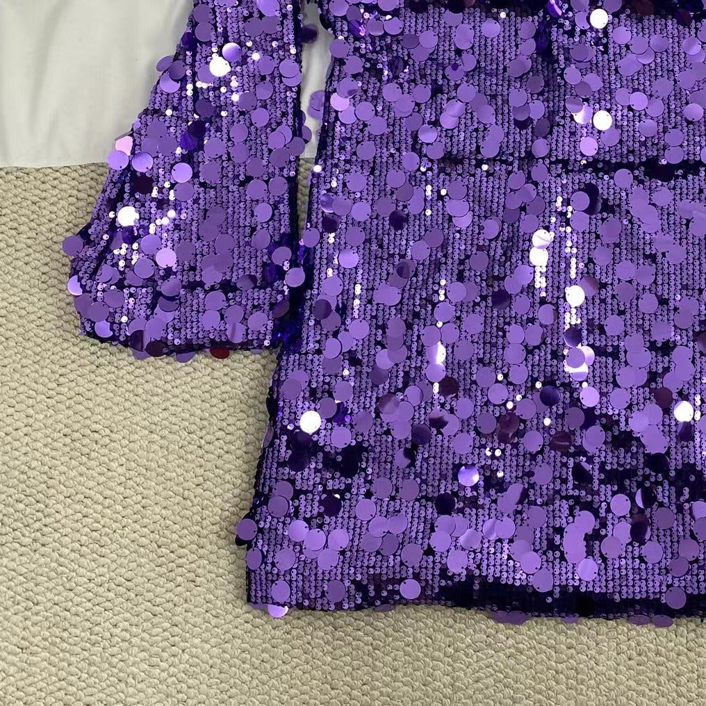 Short Dress With Large Sequins - Image 5