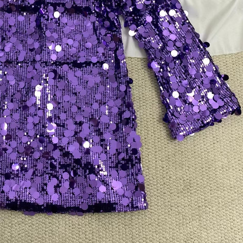 Short Dress With Large Sequins - Image 6