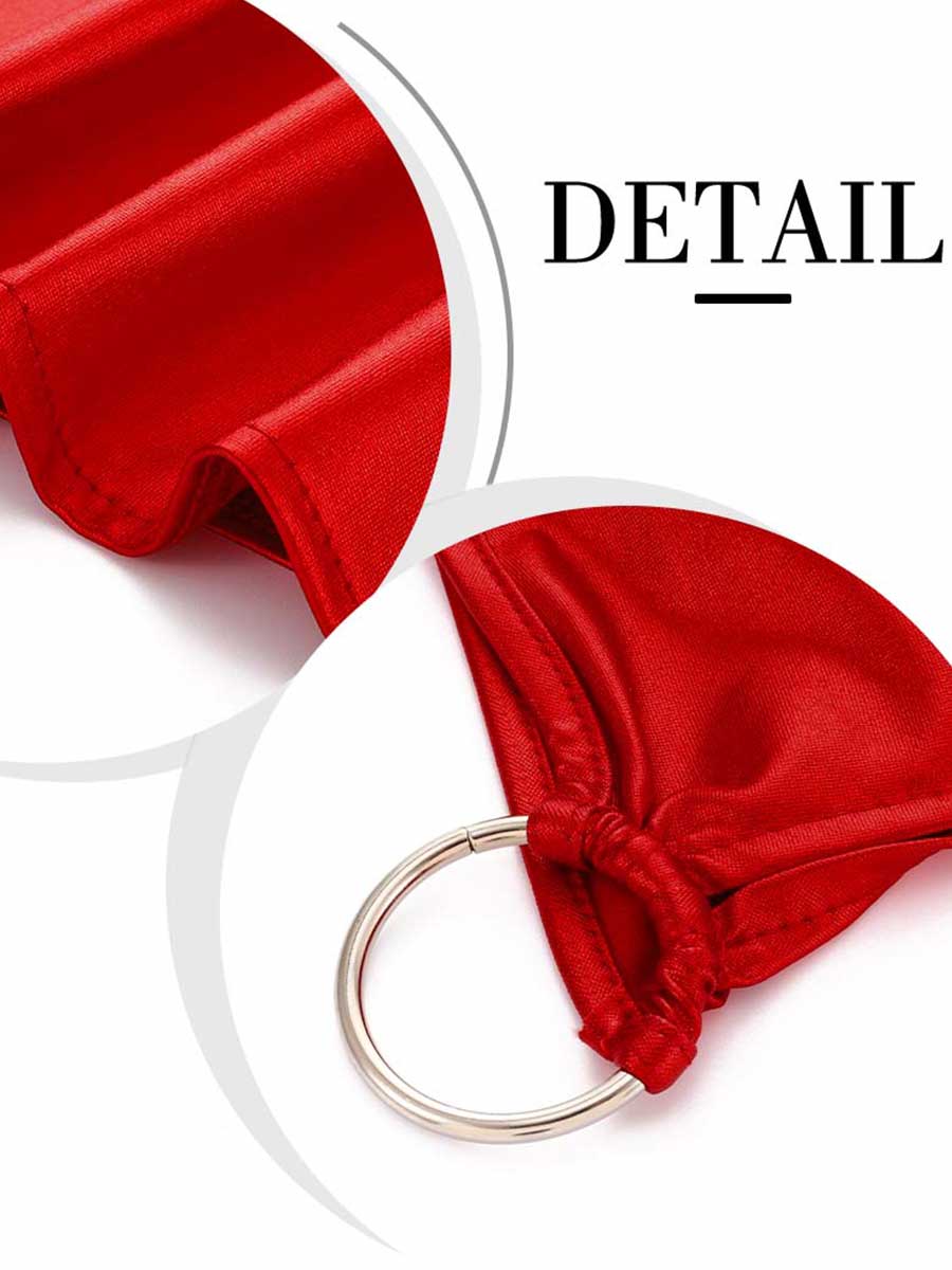 Side Hollow Red Reflective Mini Skirt - Image 4