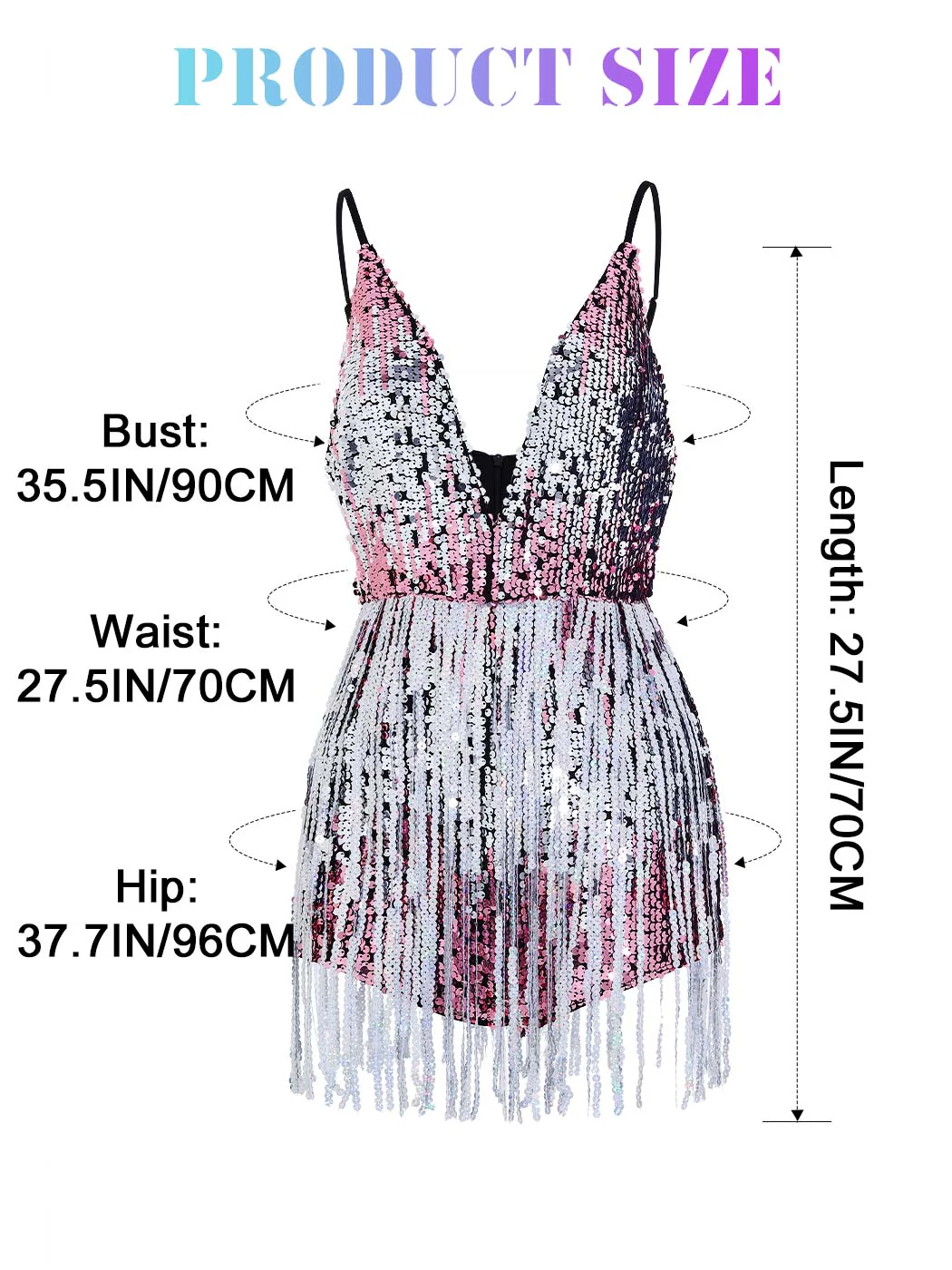 Silver and Pink Sequin Fringe Bodysuit - Image 3