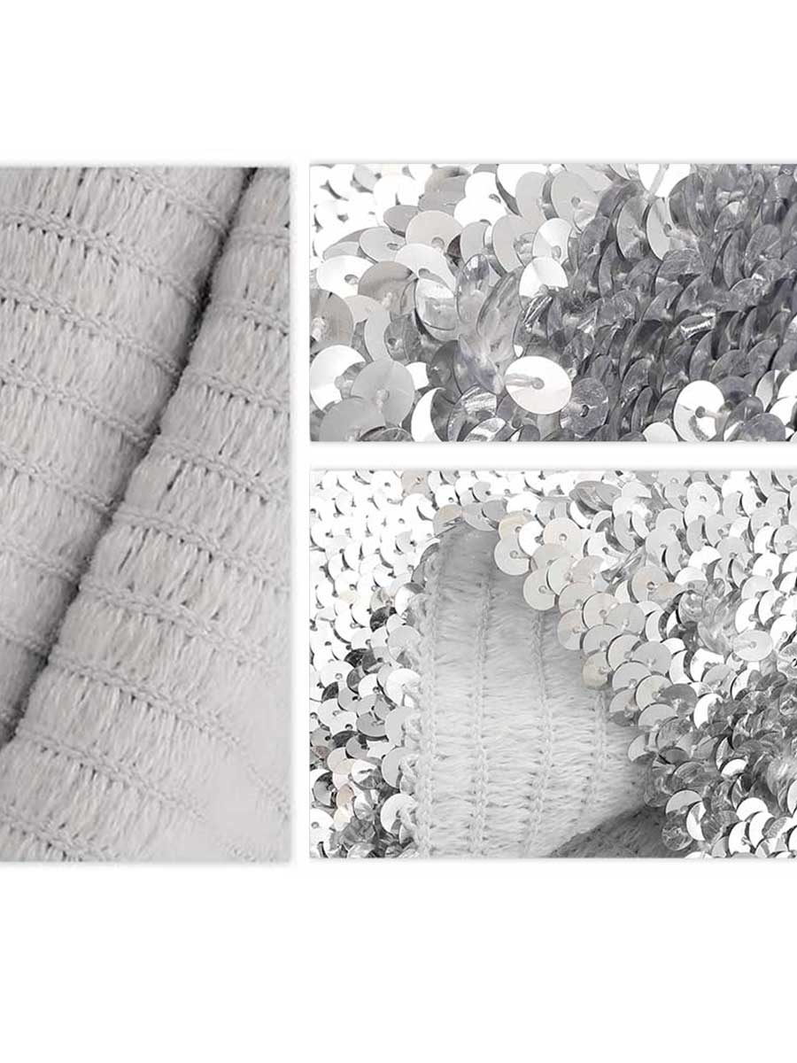 Silver Glitter Bodycon Miniskirt - Image 3