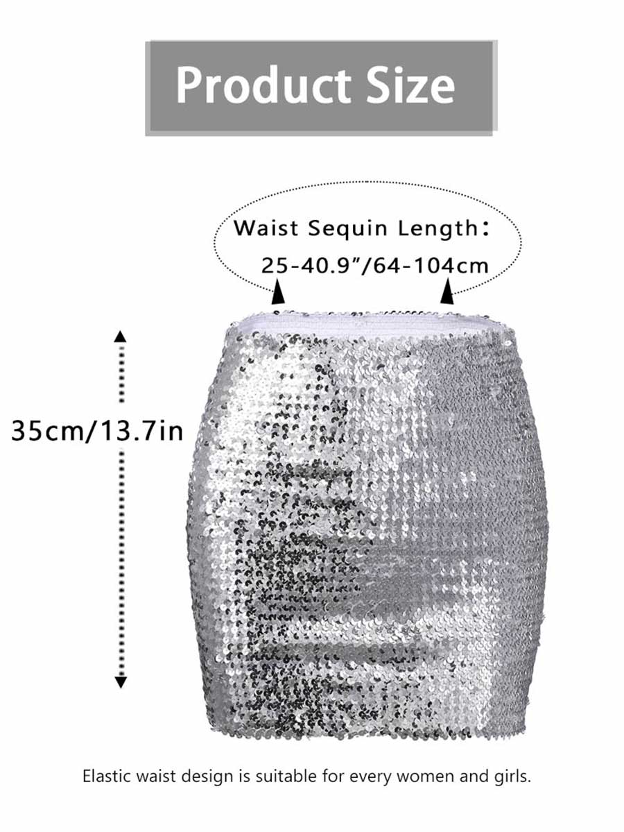 Silver Glitter Bodycon Miniskirt - Image 6