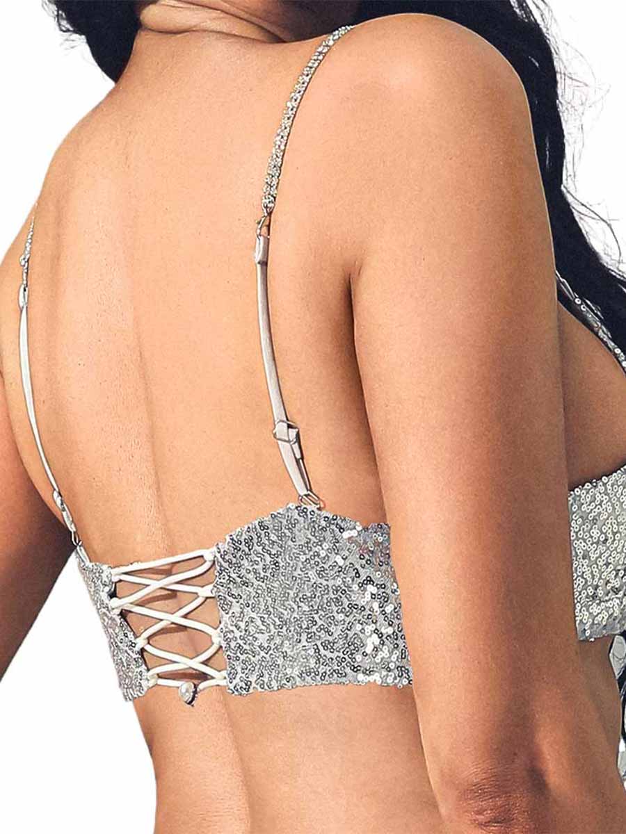 Silver Glitter Bra - Image 2