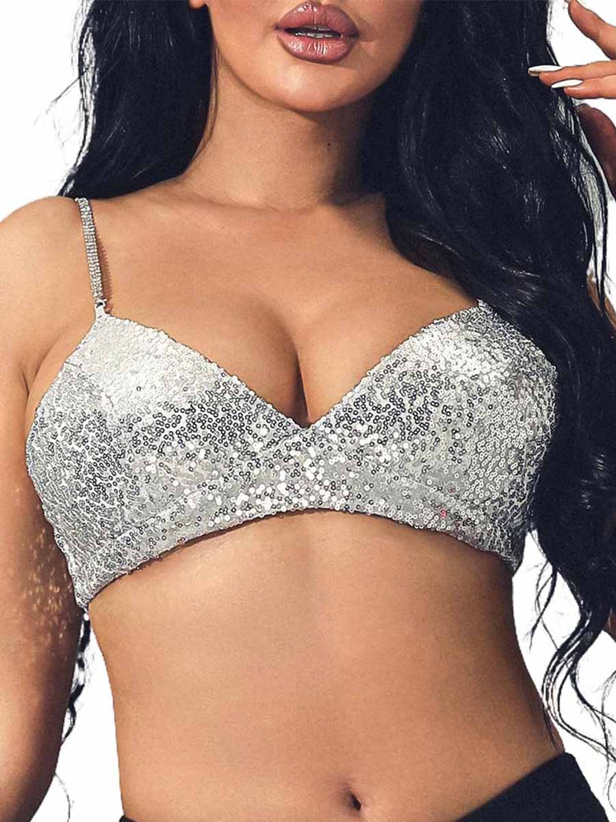 Silver Glitter Bra - Image 3