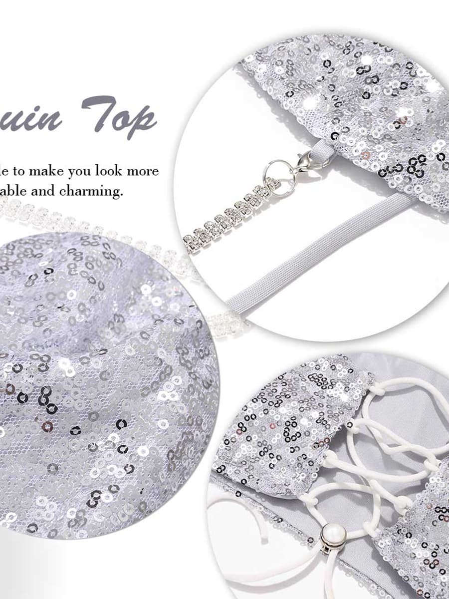 Silver Glitter Bra - Image 5