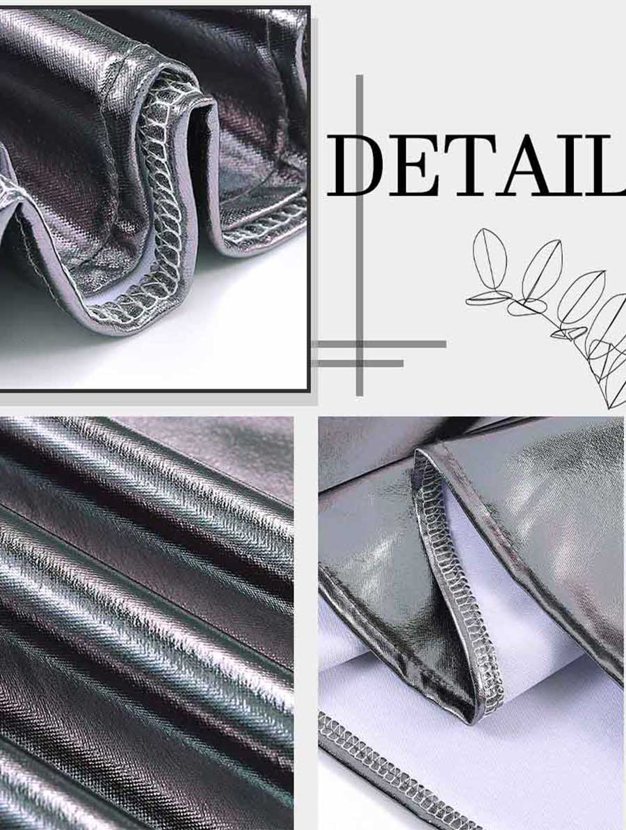 Silver-Gray Metallic Mini Skirt - Image 6