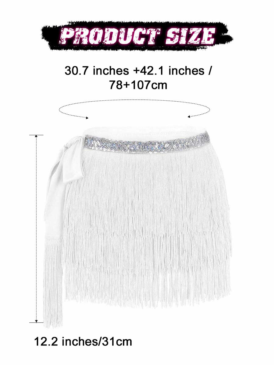 Silver Sequin Tassel Skirt - Image 2