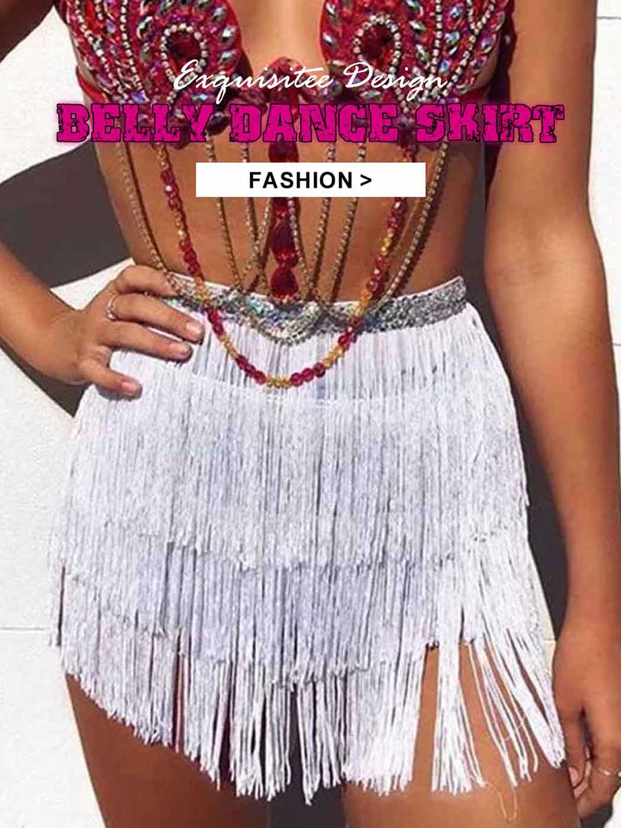 Silver Sequin Tassel Skirt - Image 5