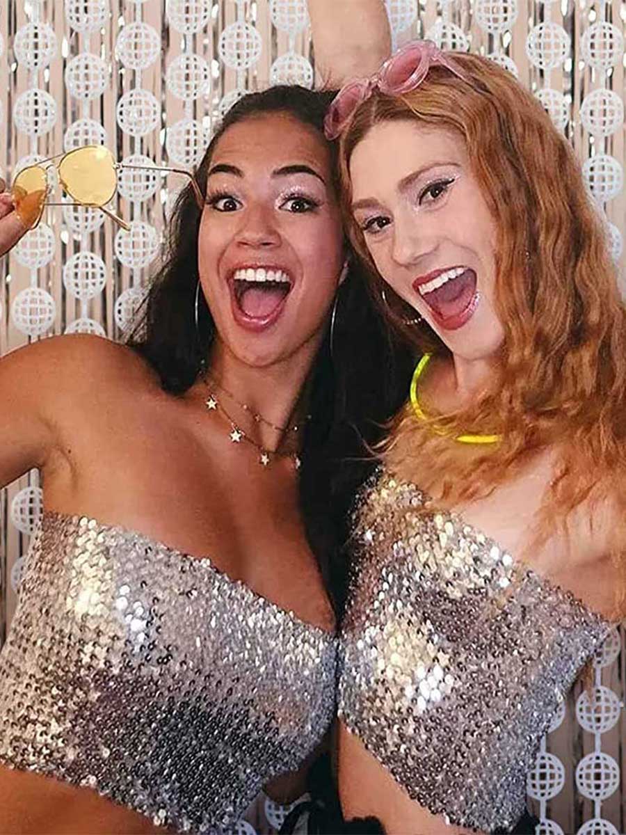 Silver Sequin Tube Top - Image 7