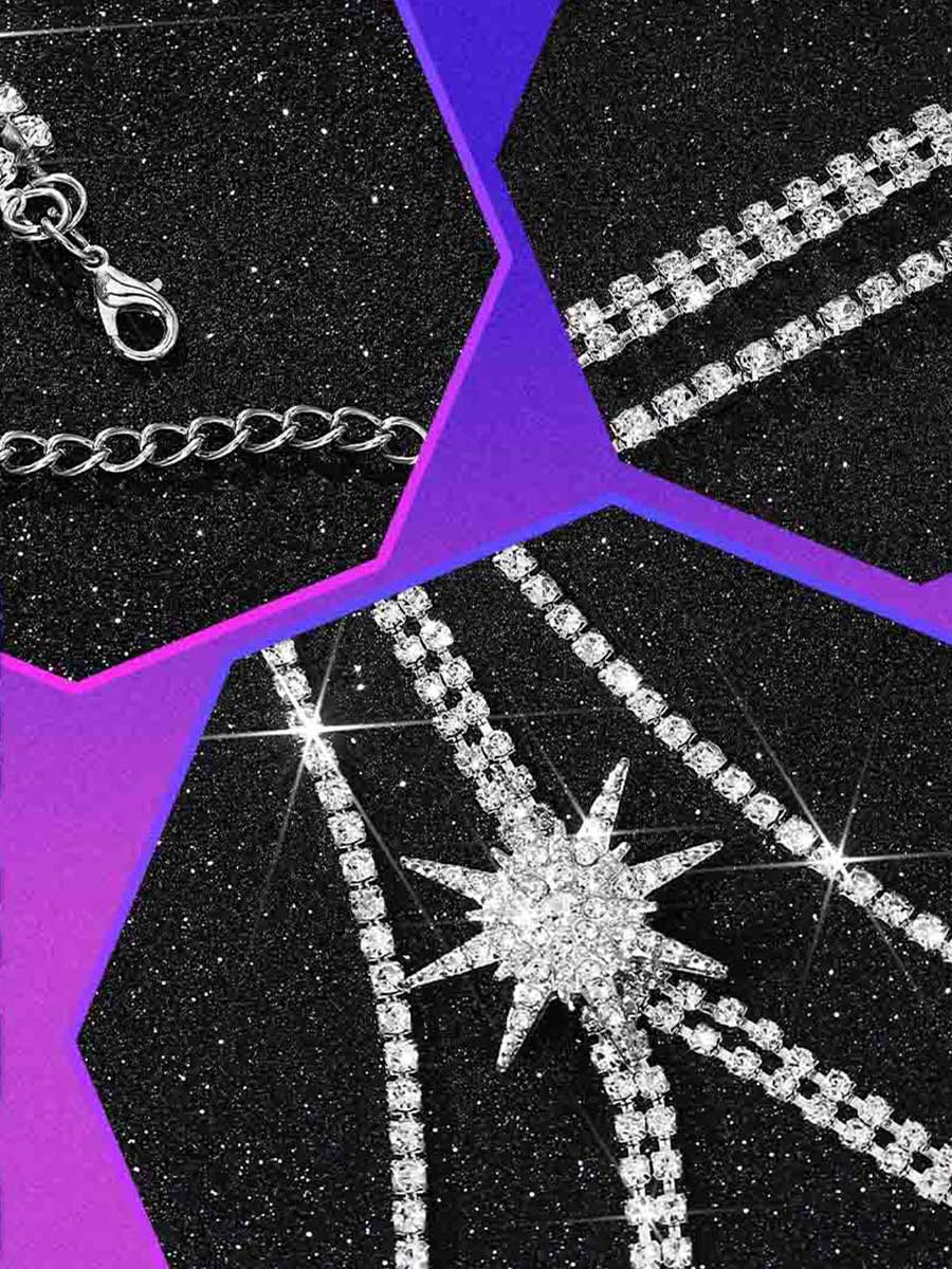 Silver Shining Star Body Chain - Image 2