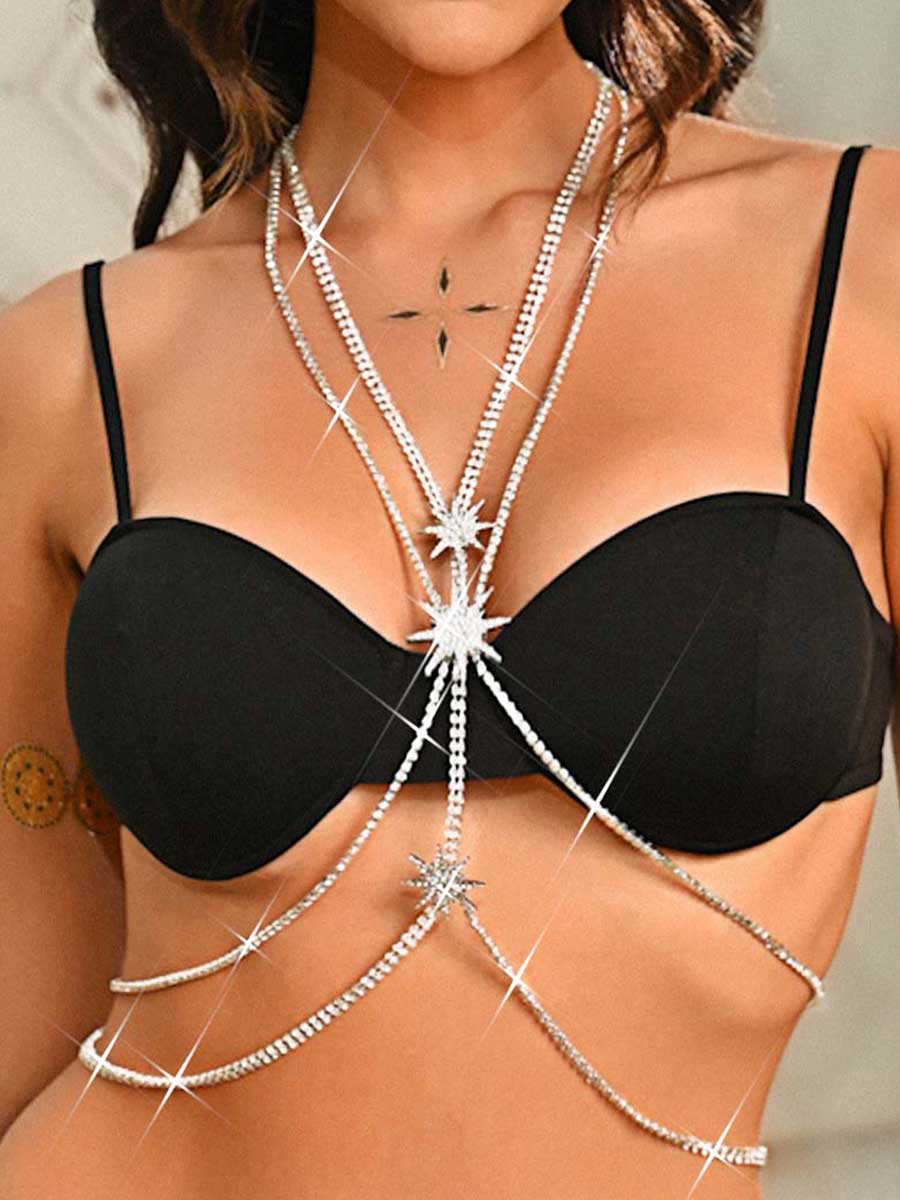Silver Shining Star Body Chain - Image 4