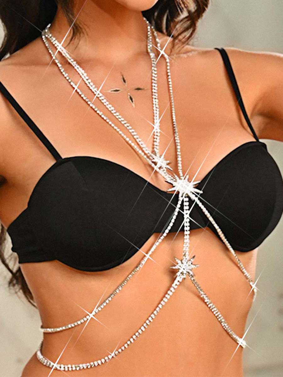 Silver Shining Star Body Chain - Image 5