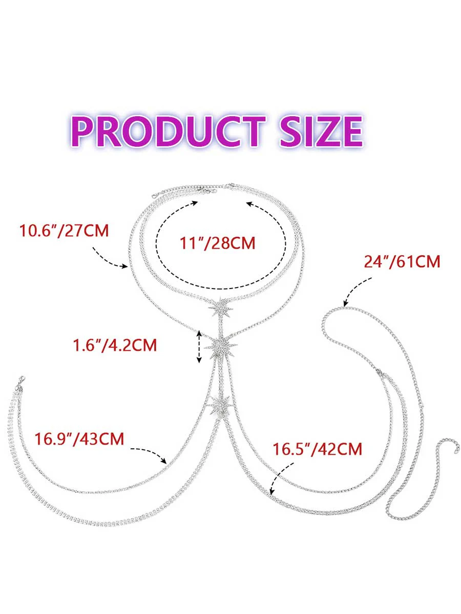 Silver Shining Star Body Chain - Image 7