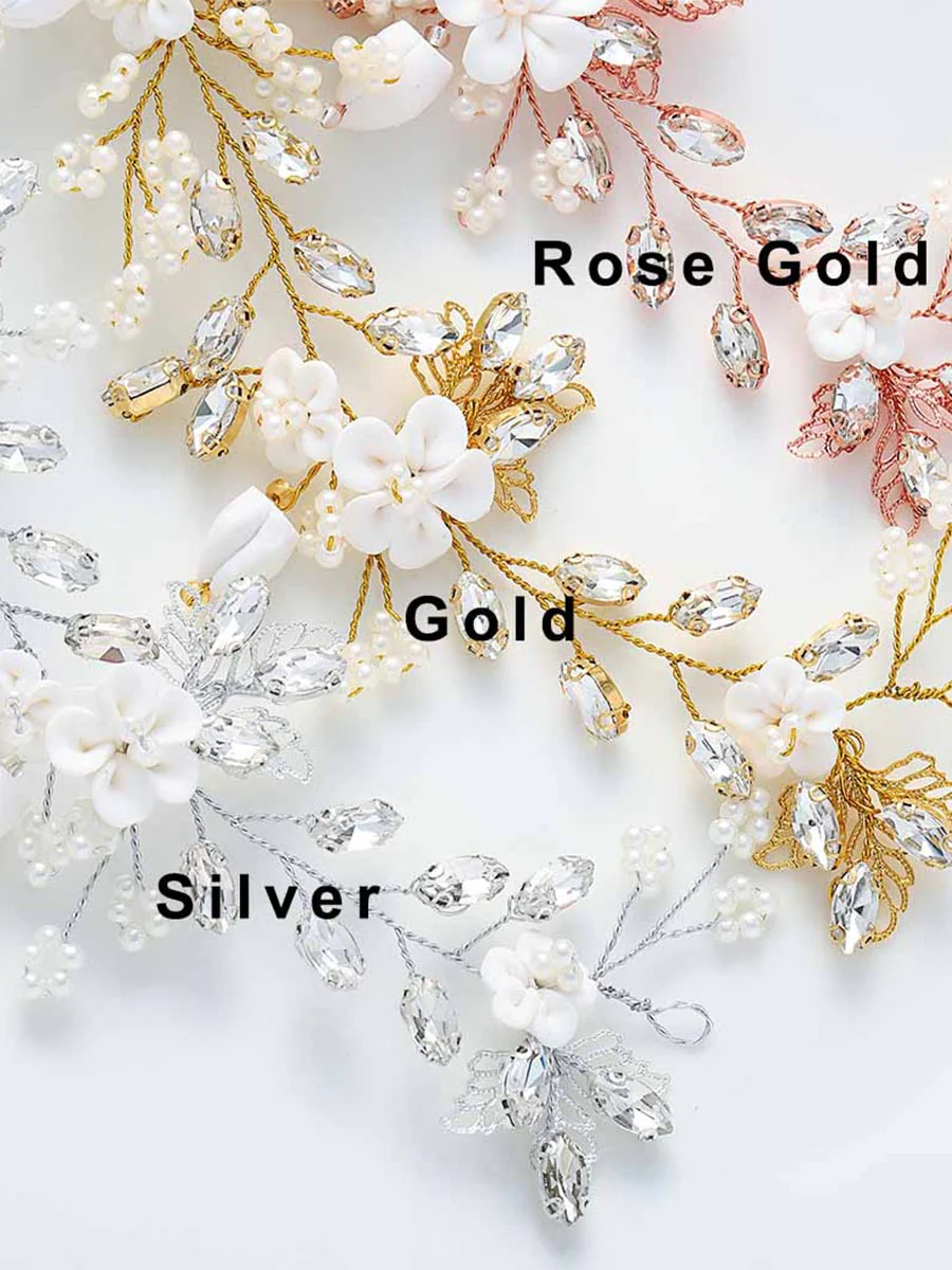Silver Vine Pearl Flower Hair Accessory - Image 2