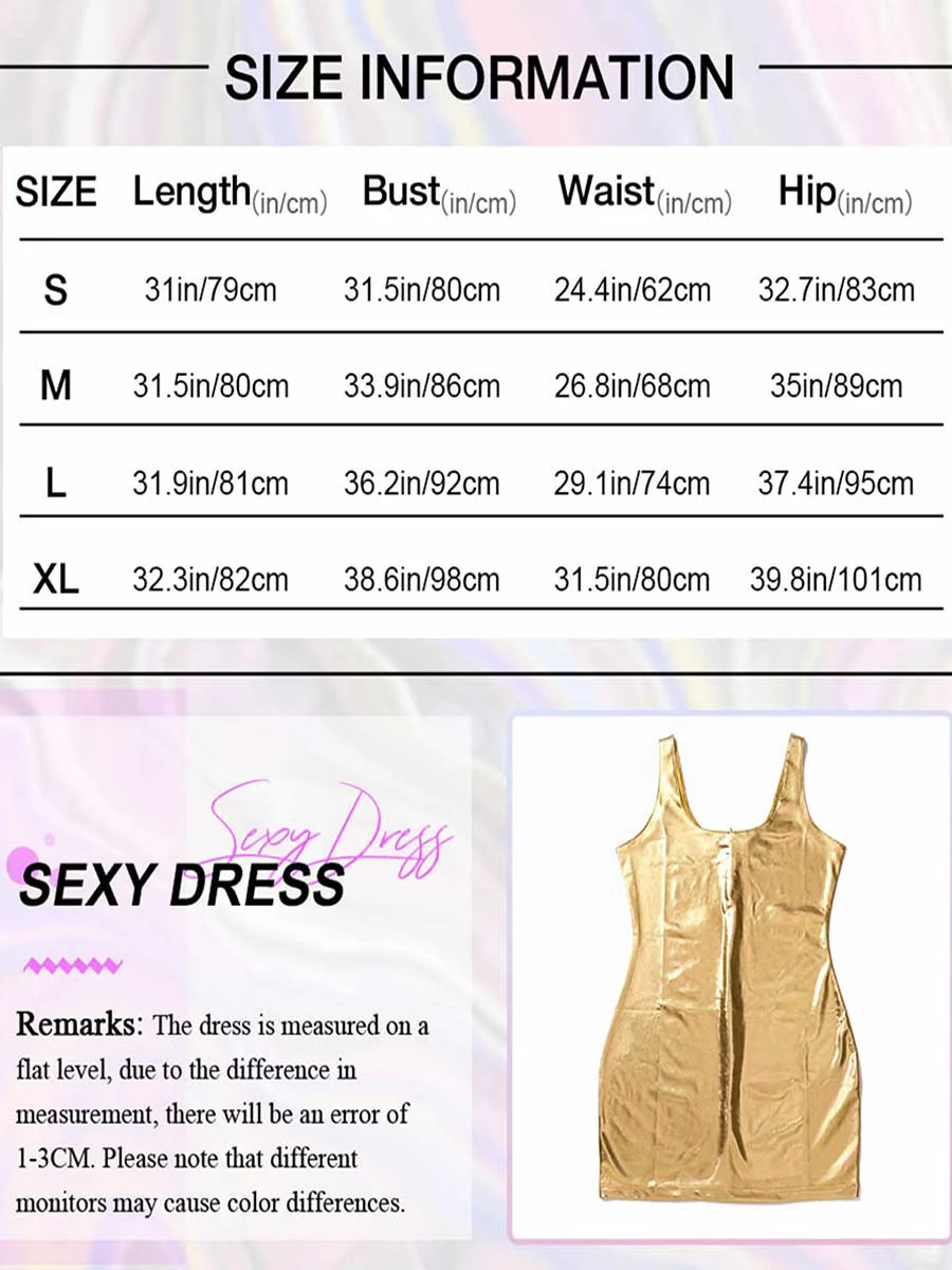 Simple Gold Reflective Mini Dress - Image 7