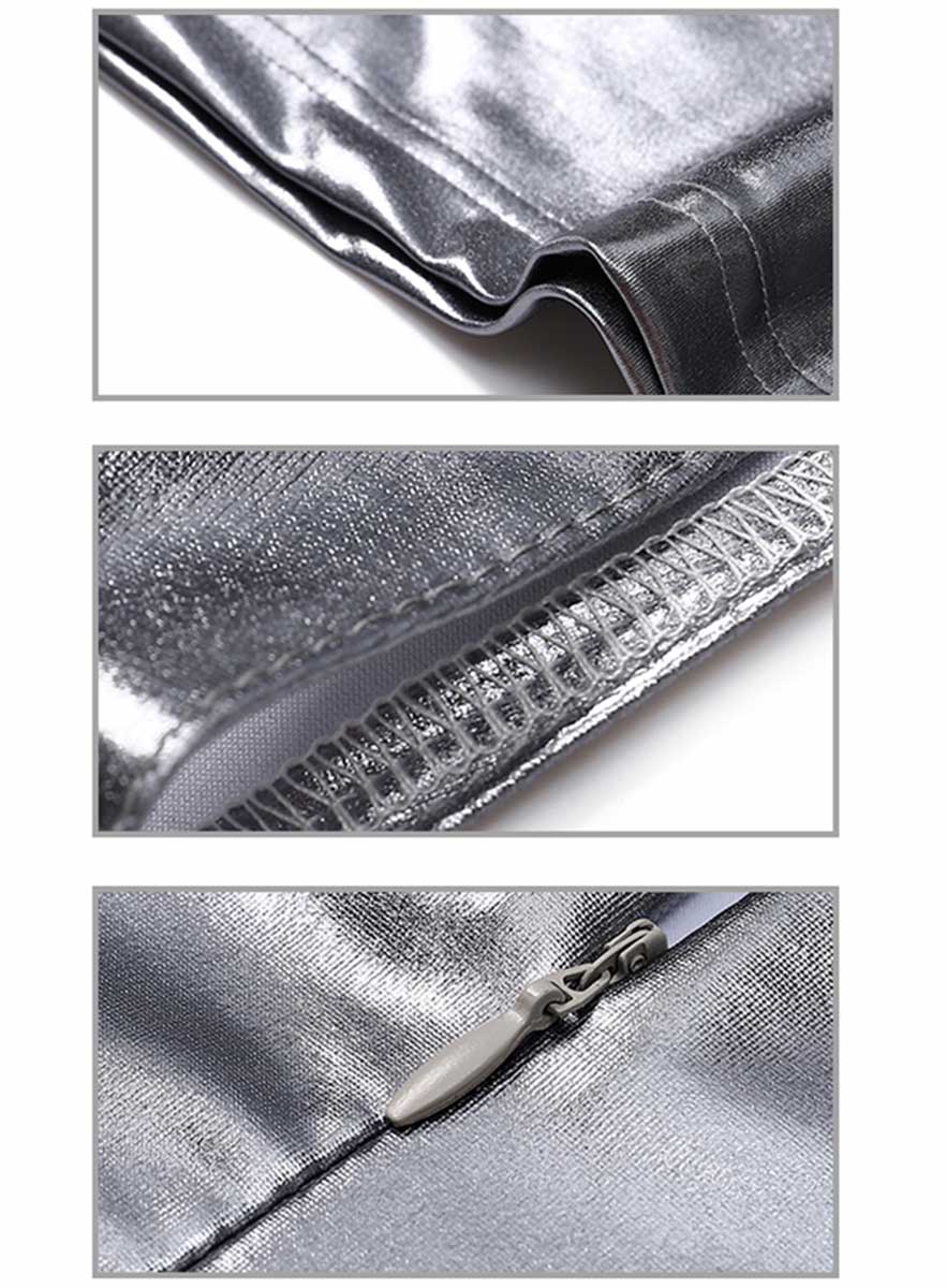 Simple Silver Reflective Mini Dress - Image 7