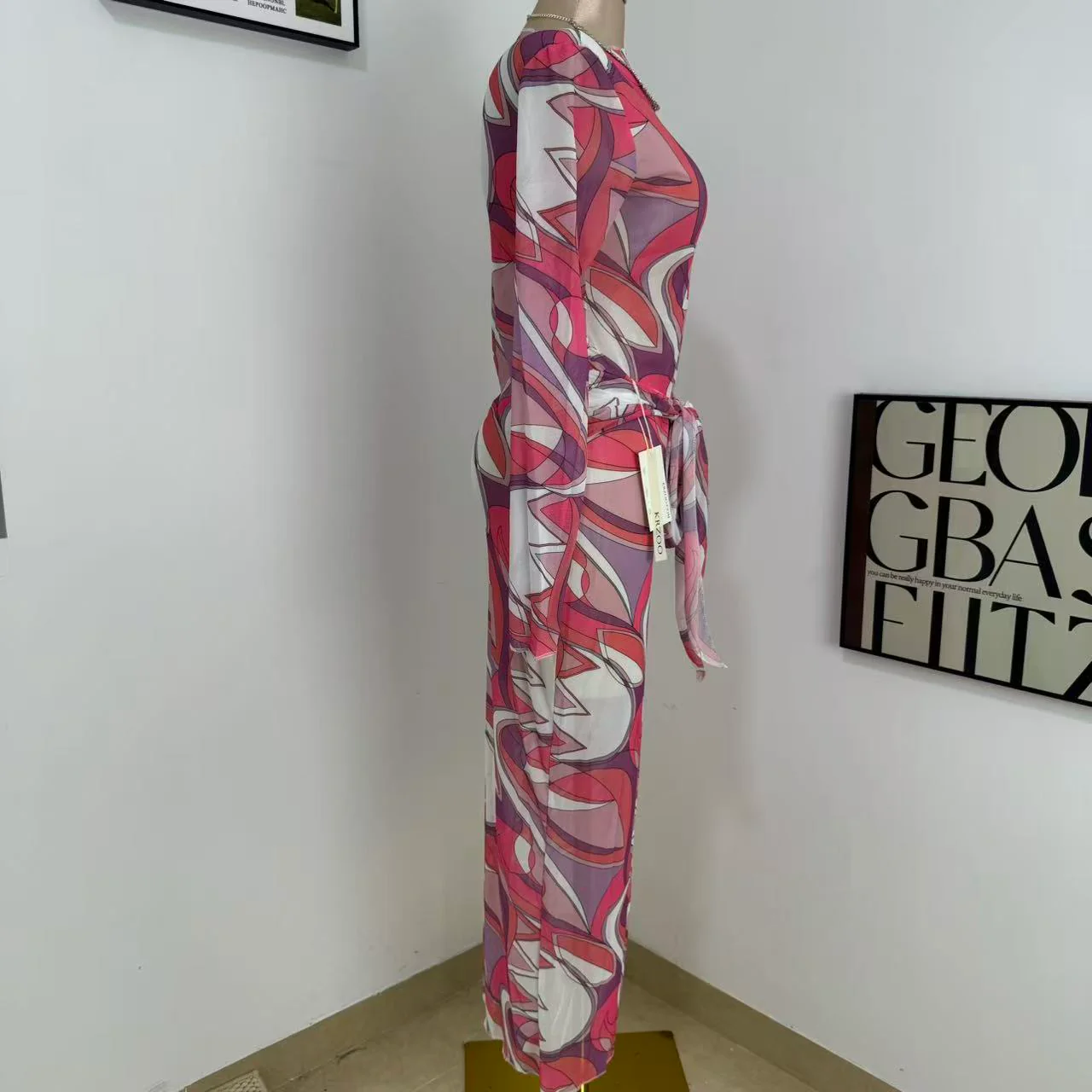 Slimming Body-Hugging Mesh Dress - Image 2