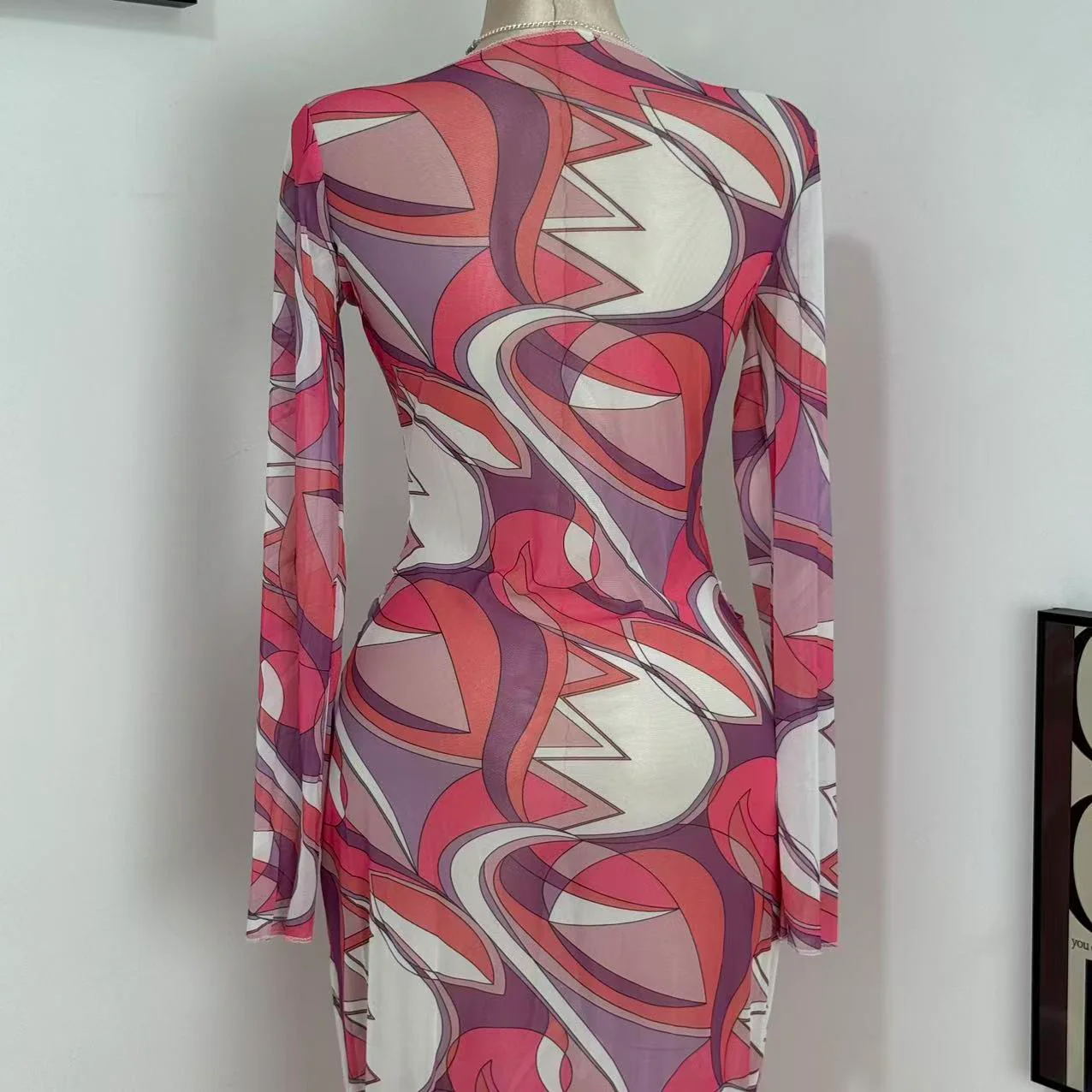 Slimming Body-Hugging Mesh Dress - Image 6