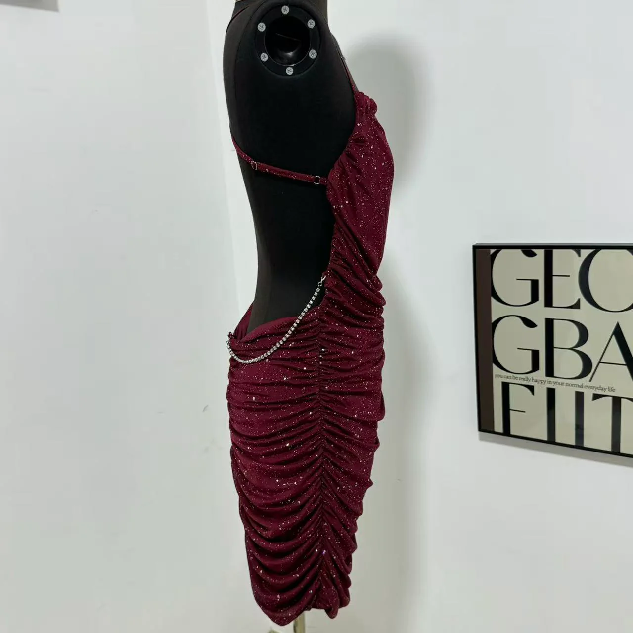 Solid-Color Halter Dress - Image 2