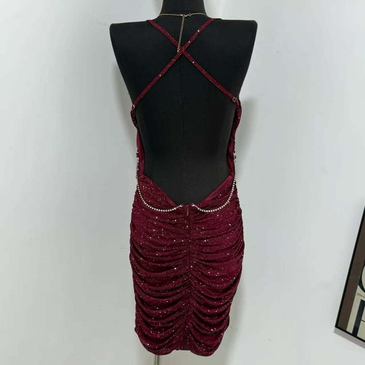 Solid-Color Halter Dress - Image 3
