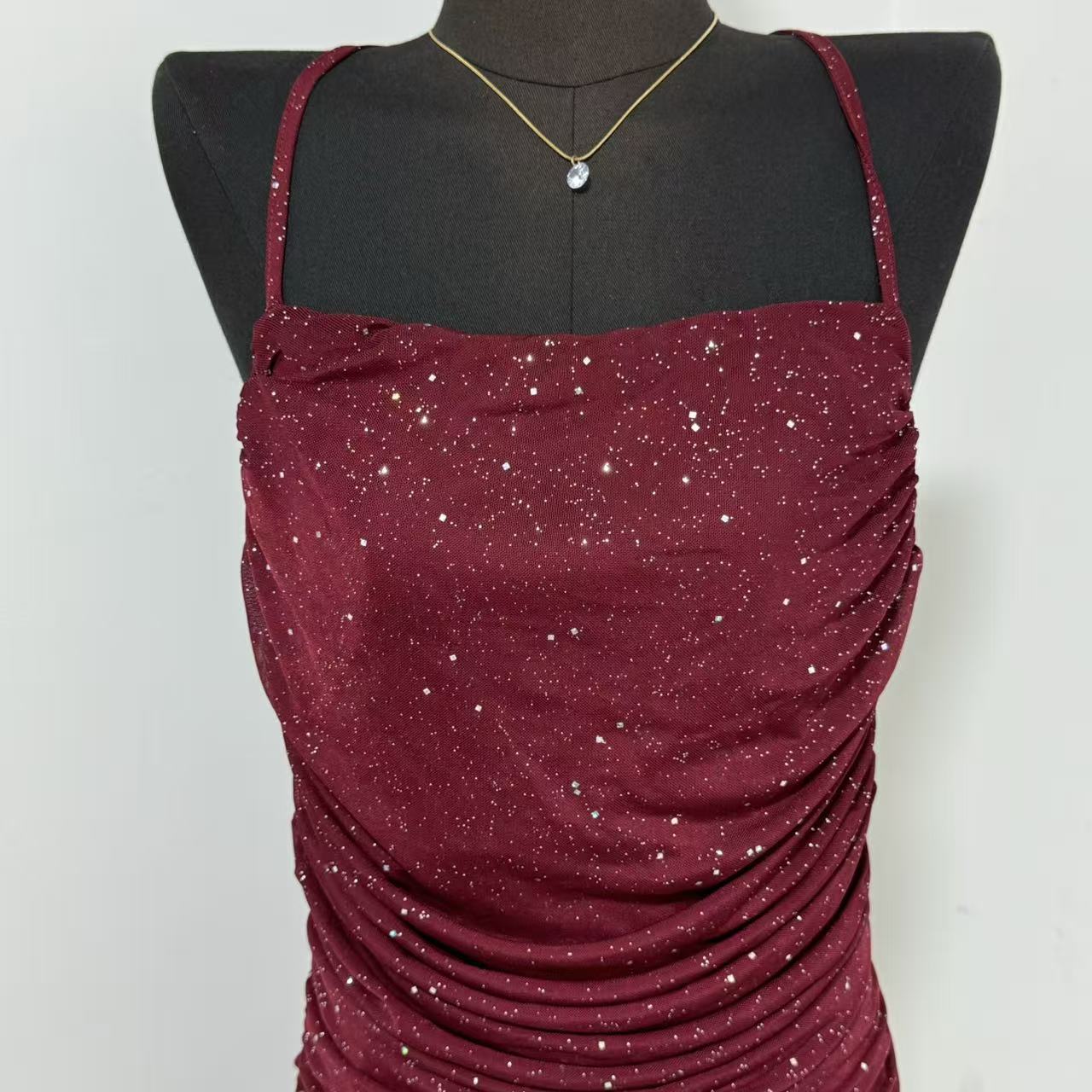 Solid-Color Halter Dress - Image 4