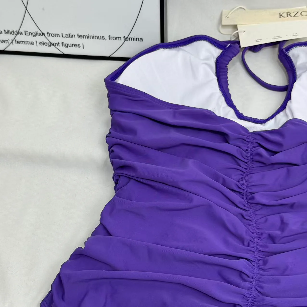 Solid-Color Ruched One-Piece Swimsuit - Image 5