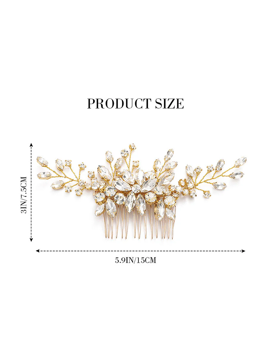 Sparkling Crystal Flower Wedding Hair Comb - Image 2
