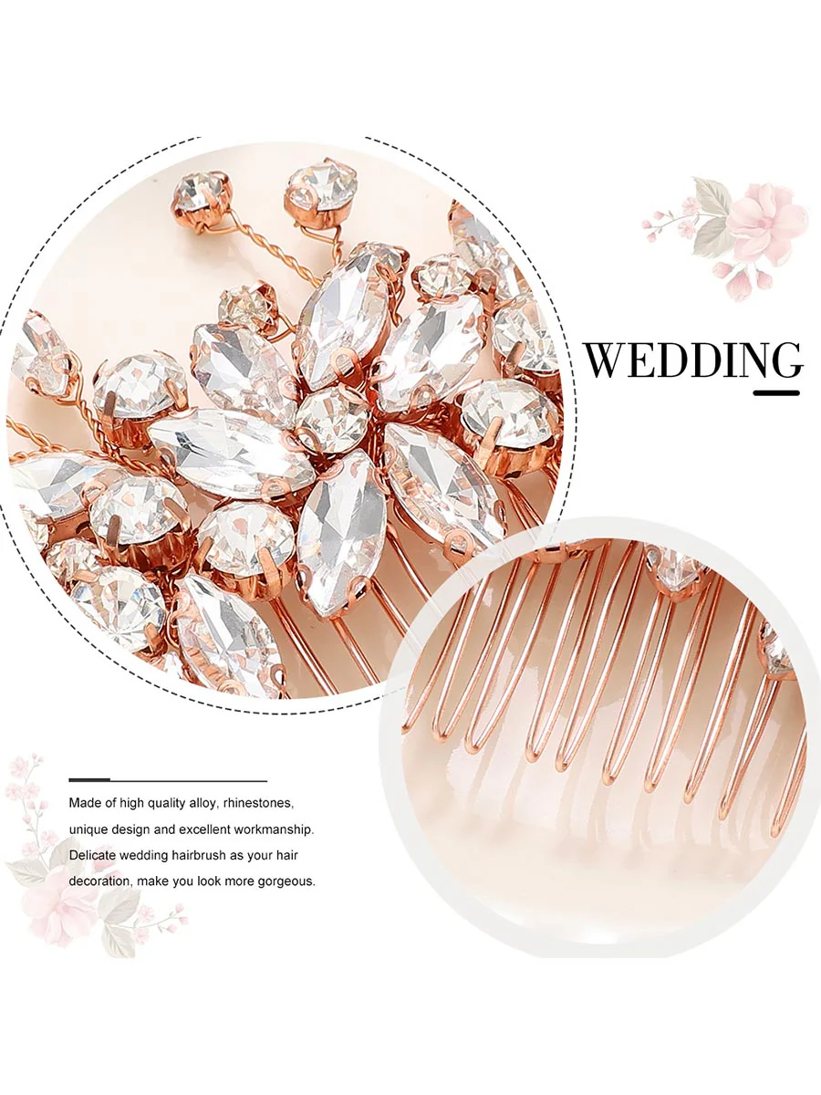 Sparkling Crystal Flower Wedding Hair Comb - Image 7