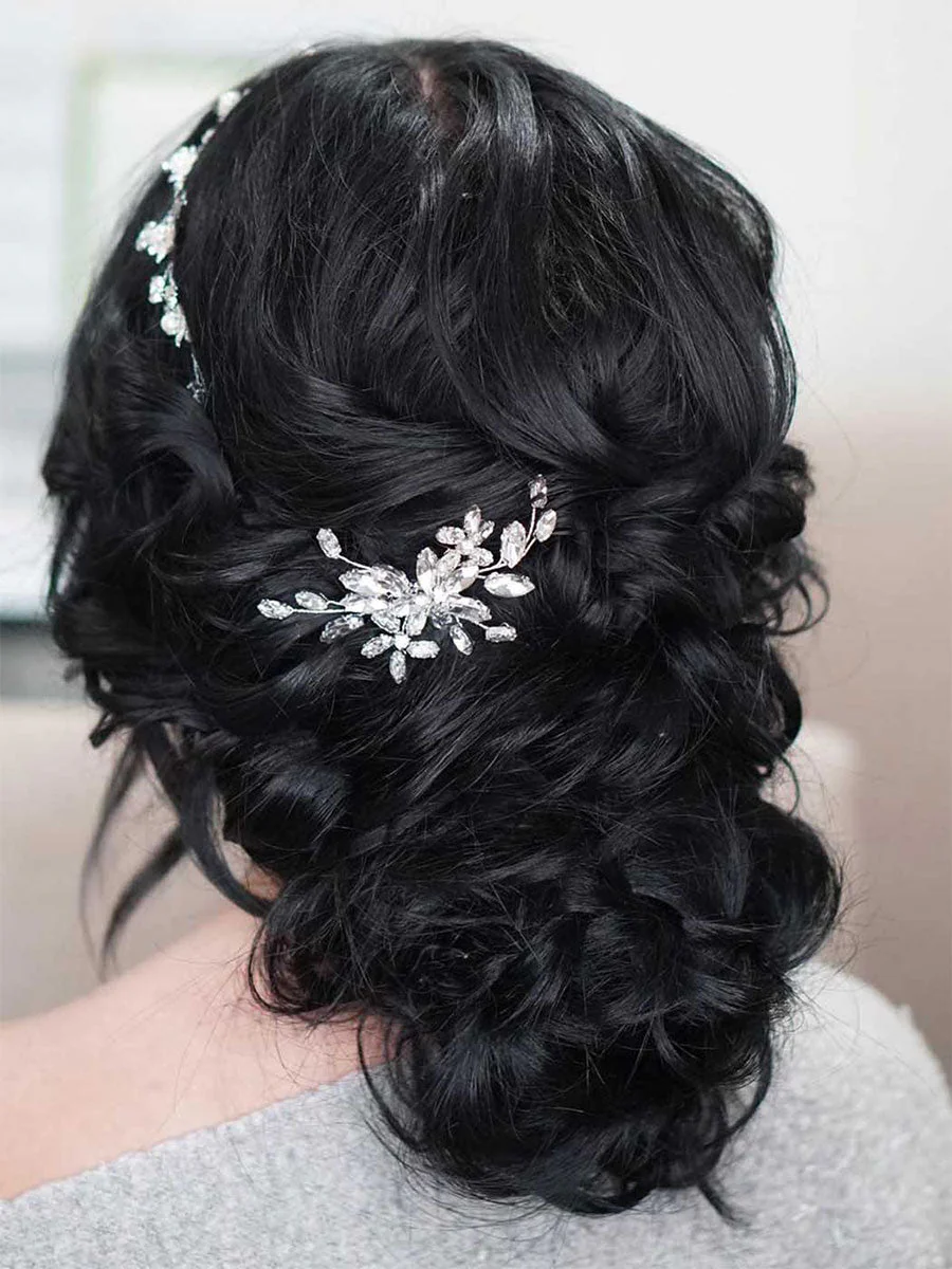 Sparkling Silver Rhinestone Hair Comb - Image 3