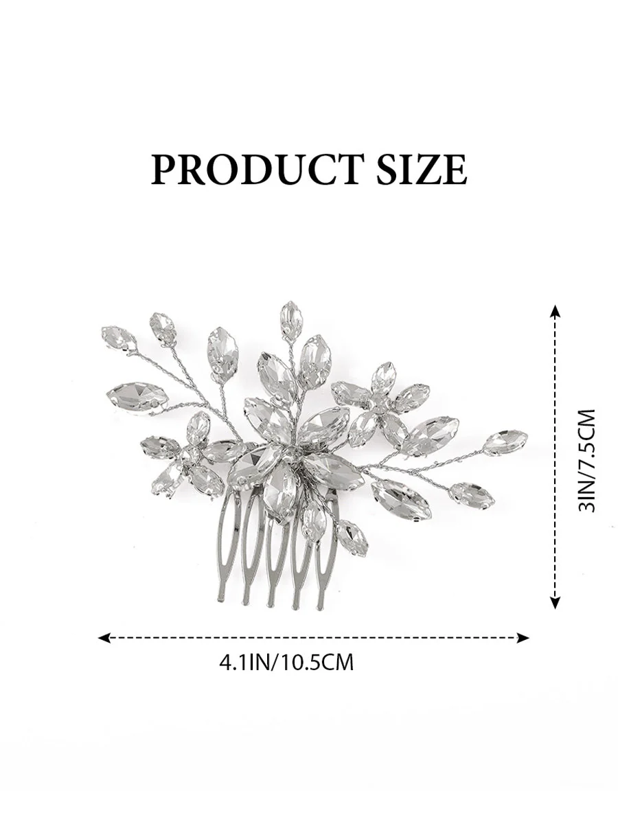 Sparkling Silver Rhinestone Hair Comb - Image 4