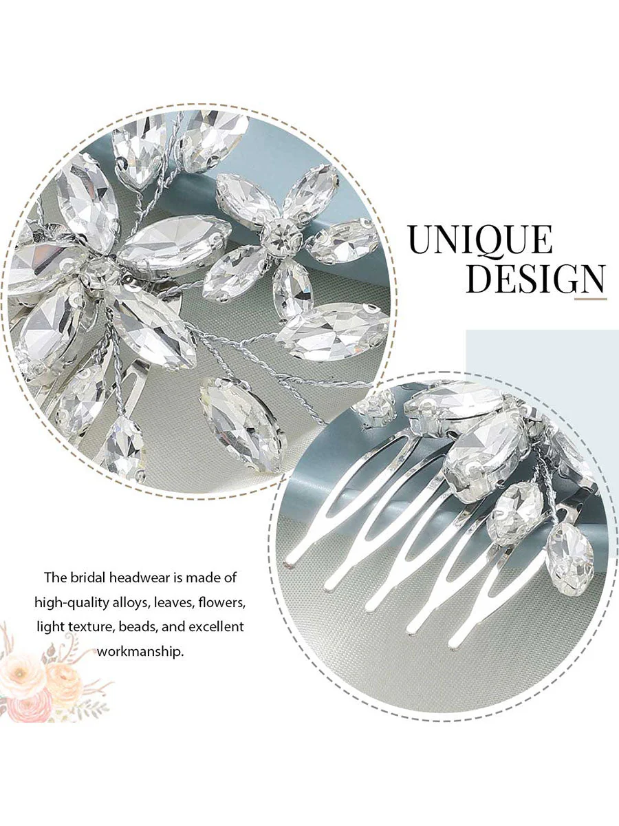 Sparkling Silver Rhinestone Hair Comb - Image 6