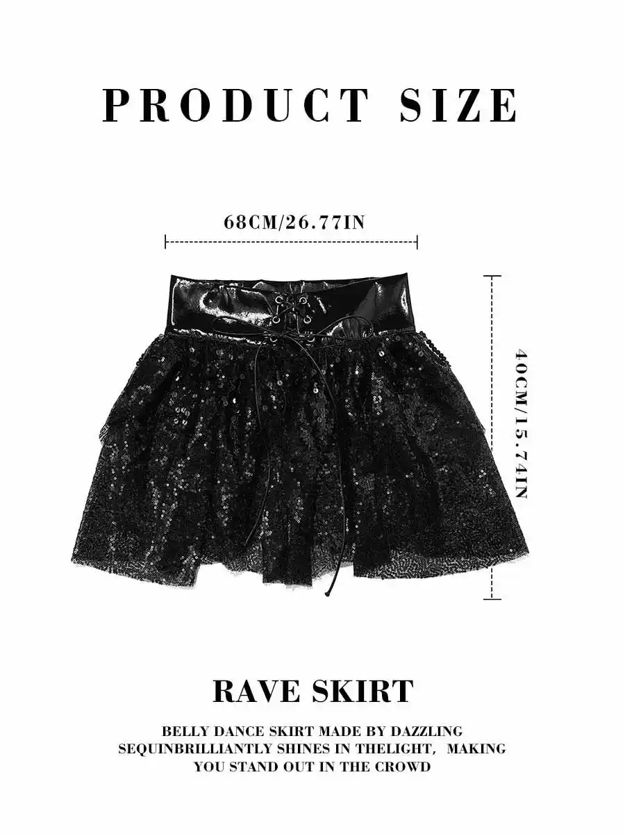 Sparkly Black Mini Skirt For Holidays And Celebrations - Image 4