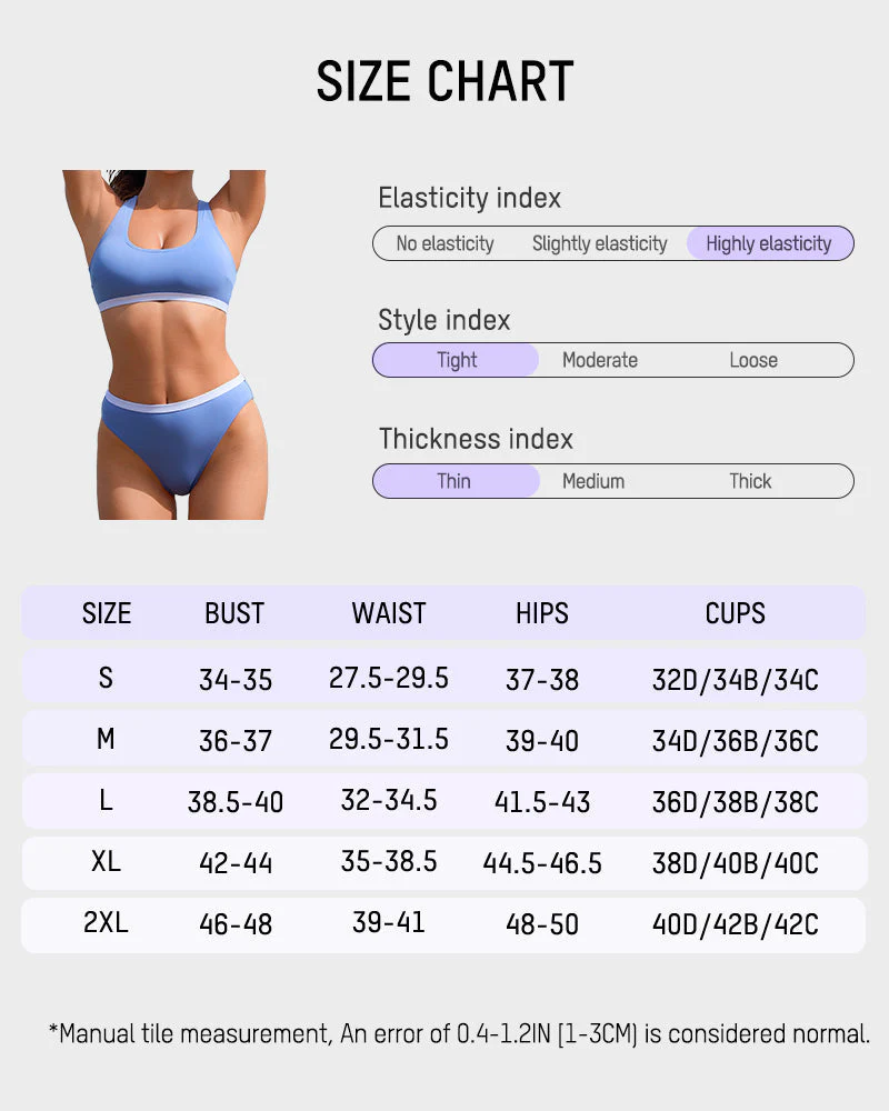 Sporty Back Bralette & Banded Hipster Bikini Set - Image 15