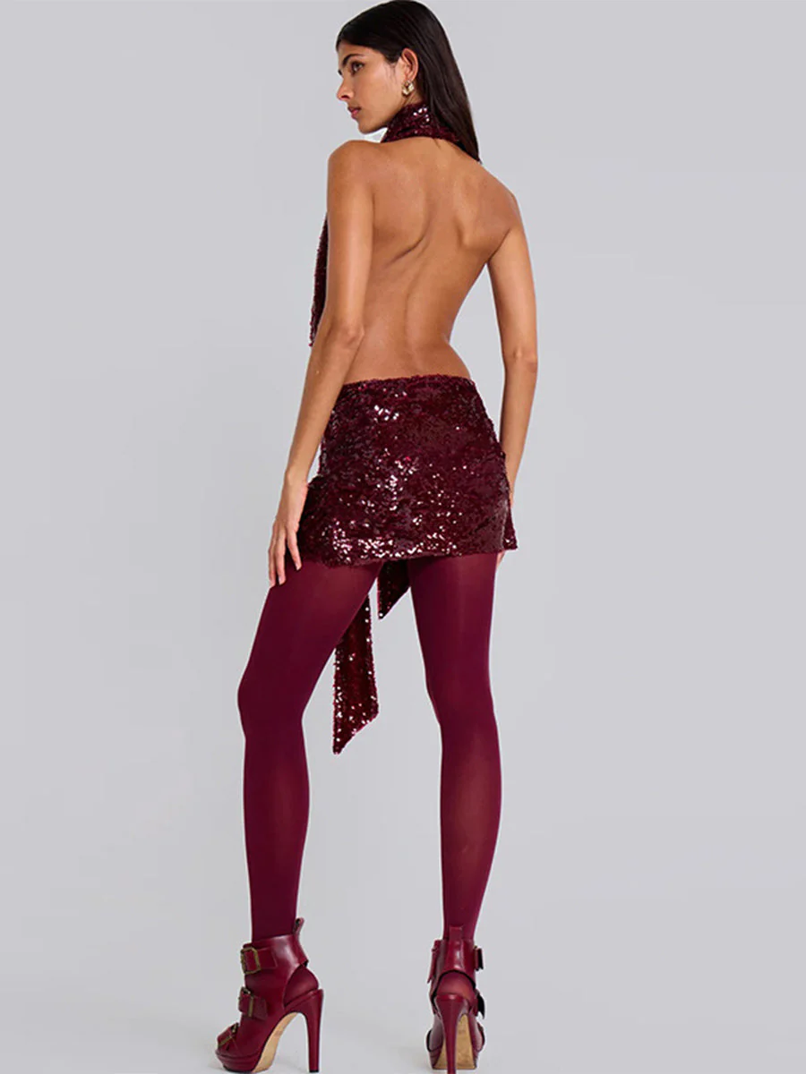 Spring/Summer Hot Girl Sexy Deep V Sequin Bodycon Dress - Image 4