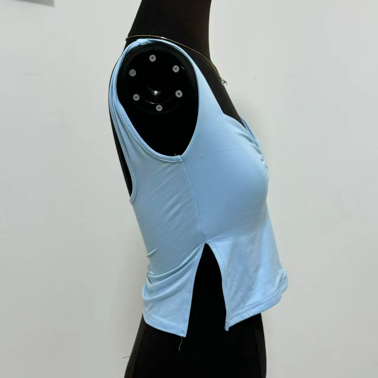 Square-Neck Slit Double-Layer Vest - Image 2